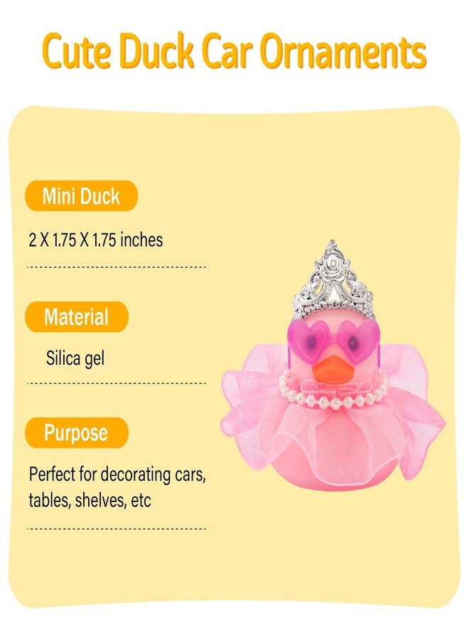 wonuu Car Rubber Duck Decoration Pink Car Accessories for Dashboard, Pink Pearl String - Image 4